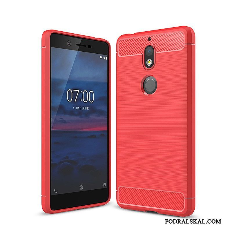 Skal Nokia 7 Mjuk Kostfiber Röd, Fodral Nokia 7 Skydd