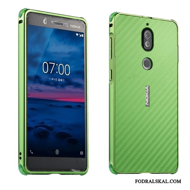 Skal Nokia 7 Påsar Telefon Grön, Fodral Nokia 7 Metall Trend Bakre Omslag