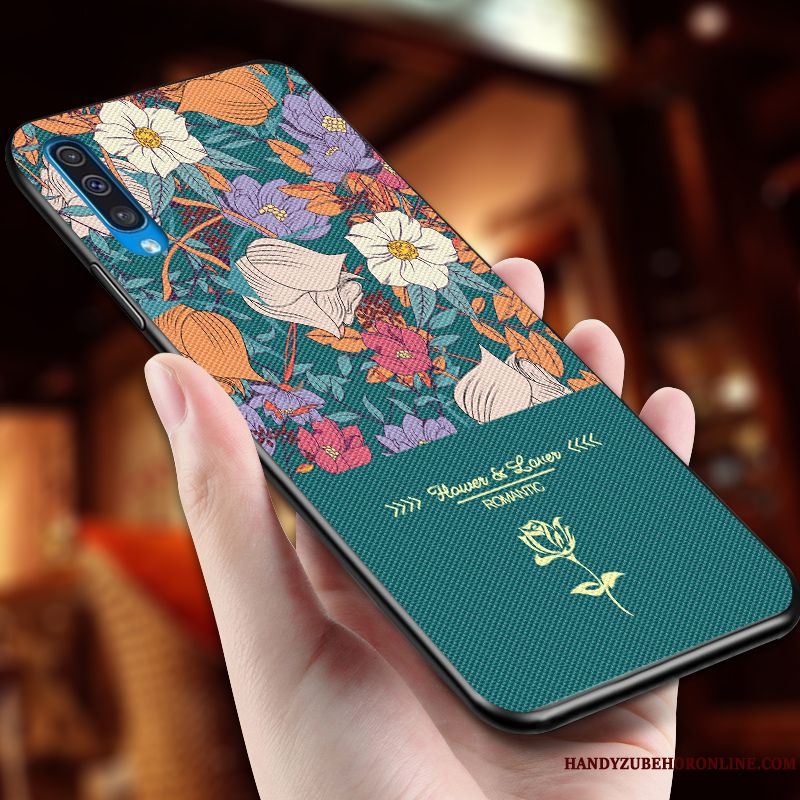 Skal Samsung Galaxy A30s Blommor Personlighet Blommor, Fodral Samsung Galaxy A30s Silikon Telefon Grön