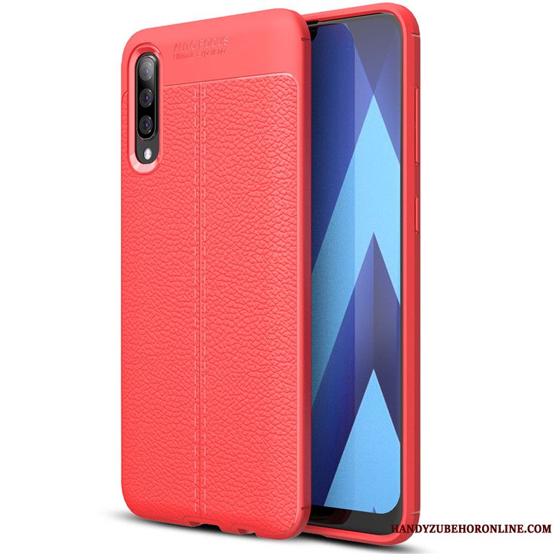 Skal Samsung Galaxy A30s Läder Mönstertelefon, Fodral Samsung Galaxy A30s Skydd Röd