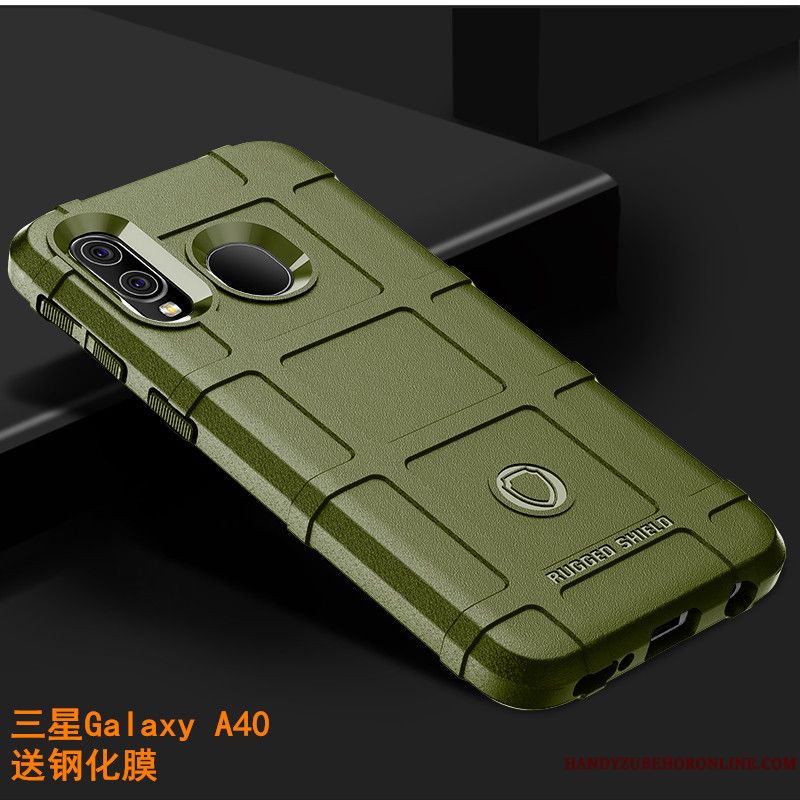 Skal Samsung Galaxy A40 Mjuk Mönster Personlighet, Fodral Samsung Galaxy A40 Kreativa Grön Glidskydds