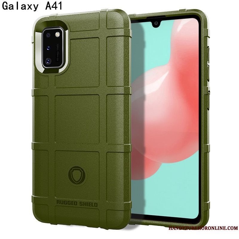Skal Samsung Galaxy A41 Mjuk Magnetic Grön, Fodral Samsung Galaxy A41 Påsar Tre Försvartelefon