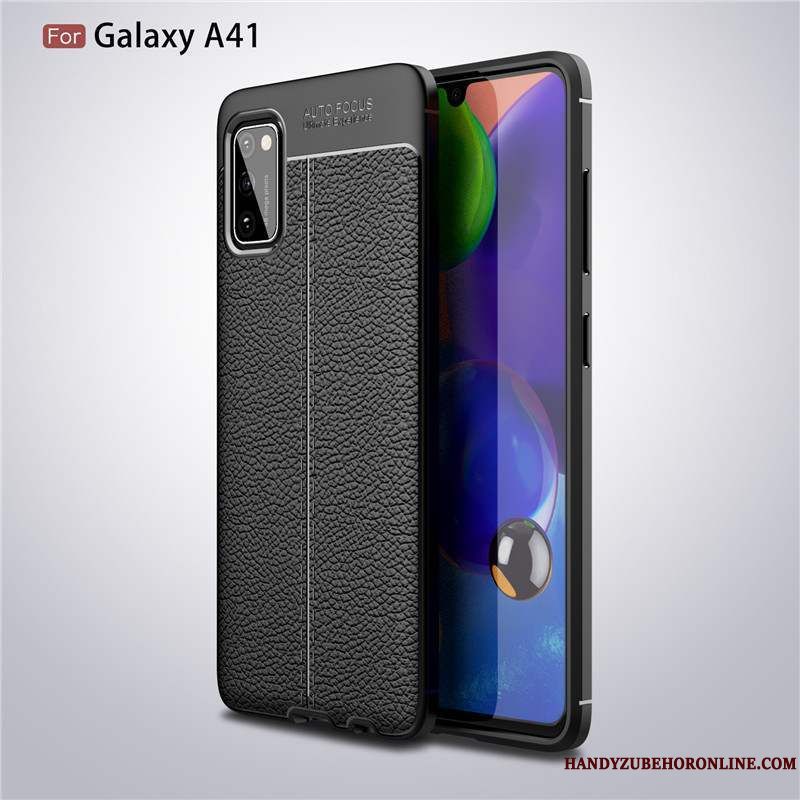 Skal Samsung Galaxy A41 Skydd Solid Färgtelefon, Fodral Samsung Galaxy A41 Mjuk Glidskydds Business
