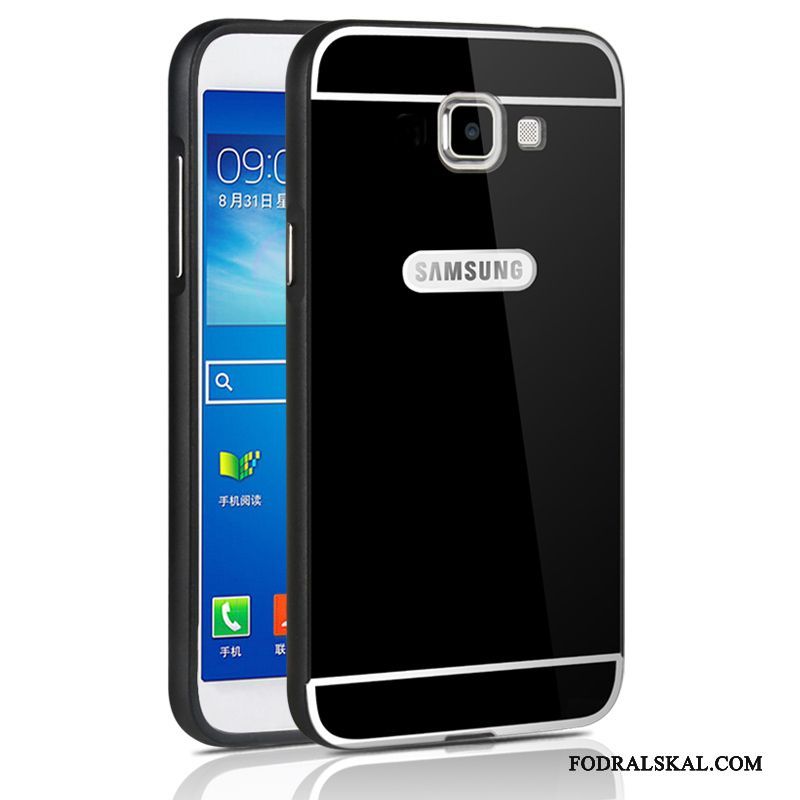 Skal Samsung Galaxy A5 2016 Metall Fallskydd Svart, Fodral Samsung Galaxy A5 2016 Skydd Spegel Frame