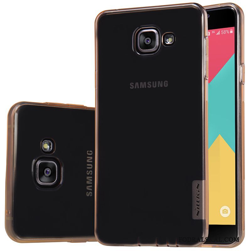 Skal Samsung Galaxy A5 2016 Silikon Transparent Guld, Fodral Samsung Galaxy A5 2016 Mjuk Tunntelefon