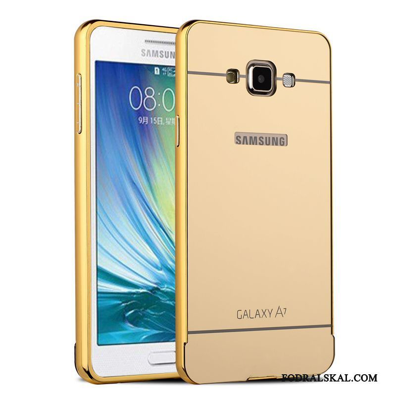 Skal Samsung Galaxy A7 2015 Metall Frametelefon, Fodral Samsung Galaxy A7 2015 Skydd Guld