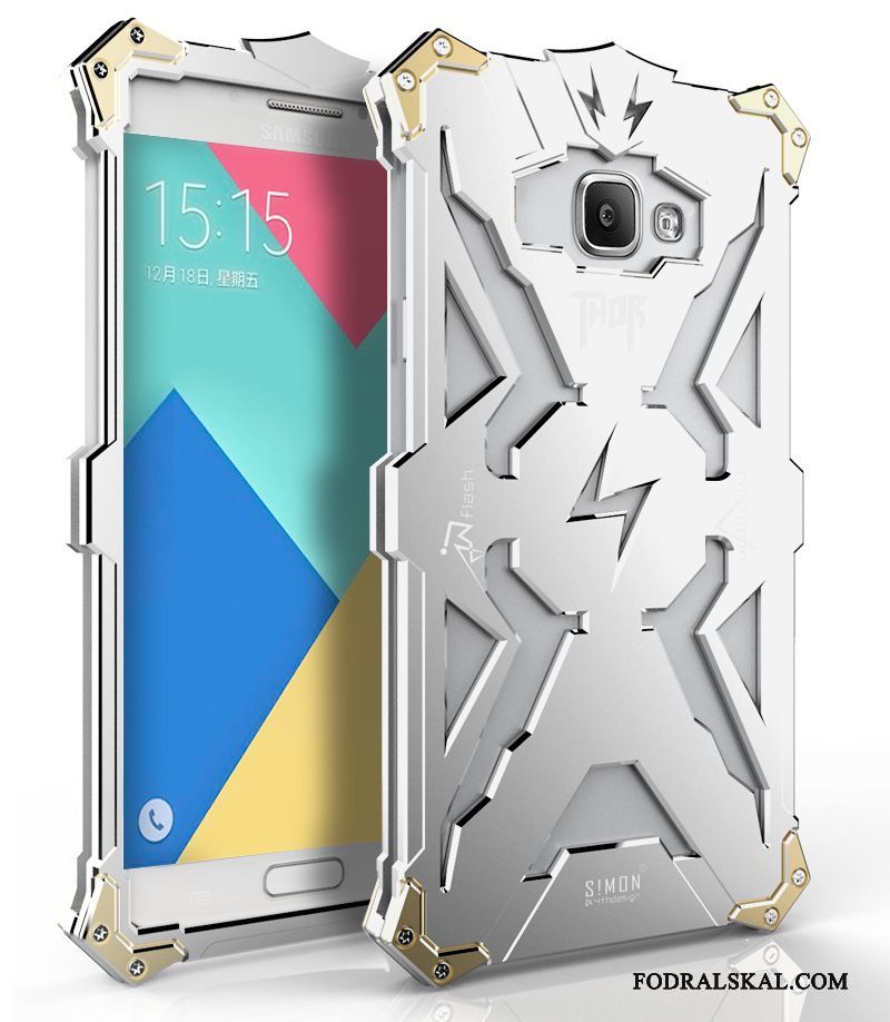 Skal Samsung Galaxy A7 2015 Metall Frametelefon, Fodral Samsung Galaxy A7 2015 Skydd Silver Fallskydd