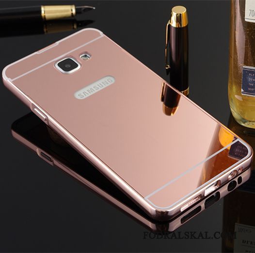 Skal Samsung Galaxy A7 2016 Metall Frametelefon, Fodral Samsung Galaxy A7 2016 Skydd Rosa Fallskydd