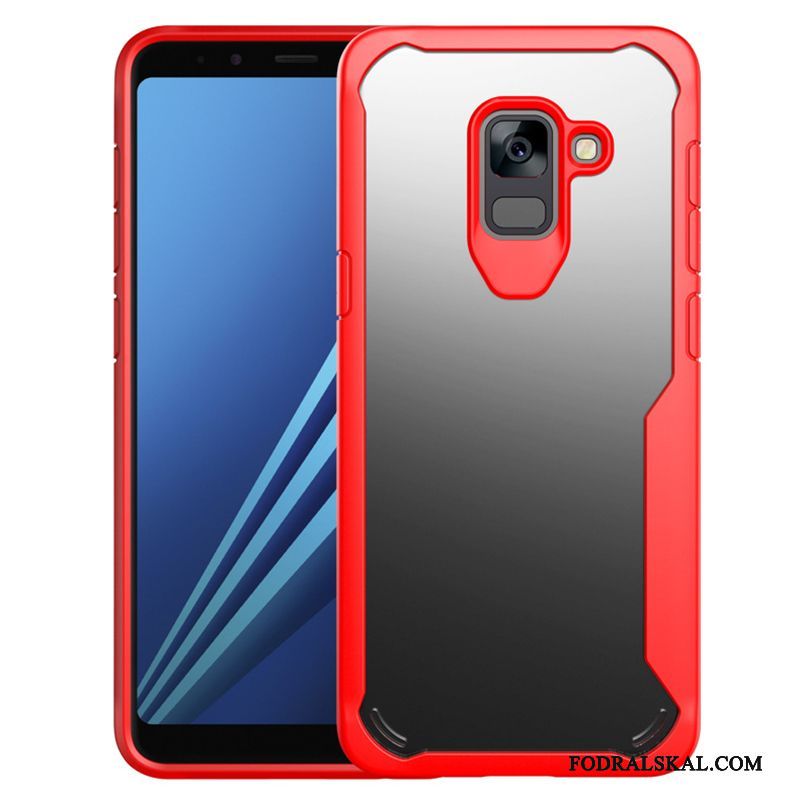 Skal Samsung Galaxy A8+ Mjuk Fallskydd Transparent, Fodral Samsung Galaxy A8+ Skydd Telefon Röd