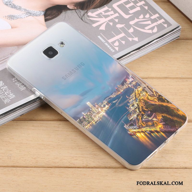 Skal Samsung Galaxy A9 Silikon Blå Hög, Fodral Samsung Galaxy A9 Skydd Telefon