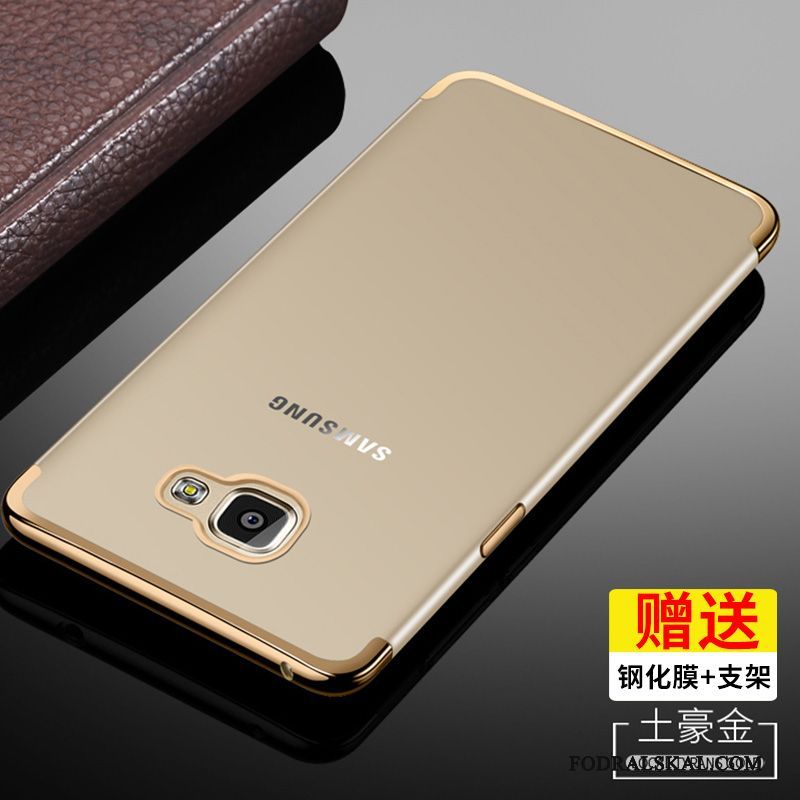 Skal Samsung Galaxy A9 Silikon Transparenttelefon, Fodral Samsung Galaxy A9 Mjuk Guld Hög