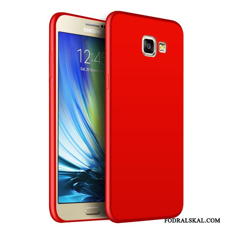 Skal Samsung Galaxy A9 Skydd Nubuck Trend, Fodral Samsung Galaxy A9 Mjuk Hög Röd
