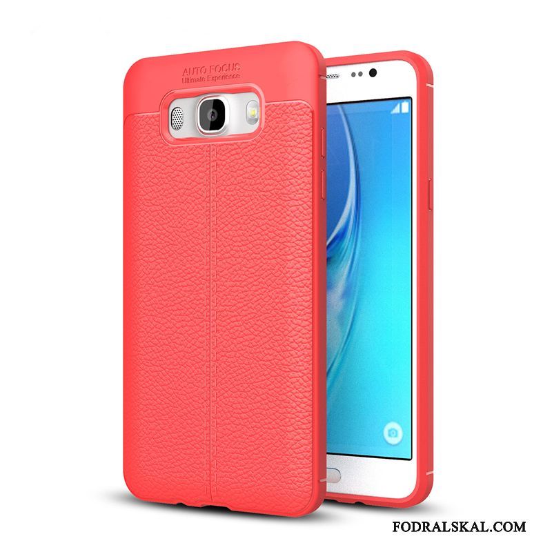 Skal Samsung Galaxy J5 2016 Mjuk Fallskyddtelefon, Fodral Samsung Galaxy J5 2016 Läder Mönster Röd