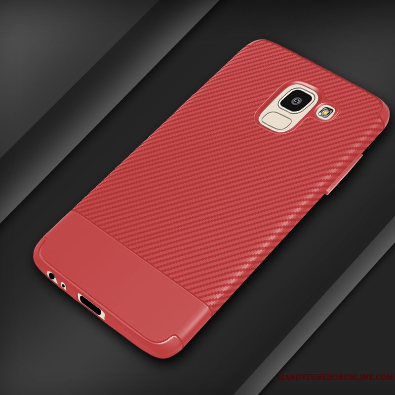 Skal Samsung Galaxy J6 Mjuk Telefon Röd, Fodral Samsung Galaxy J6 Silikon Fallskydd