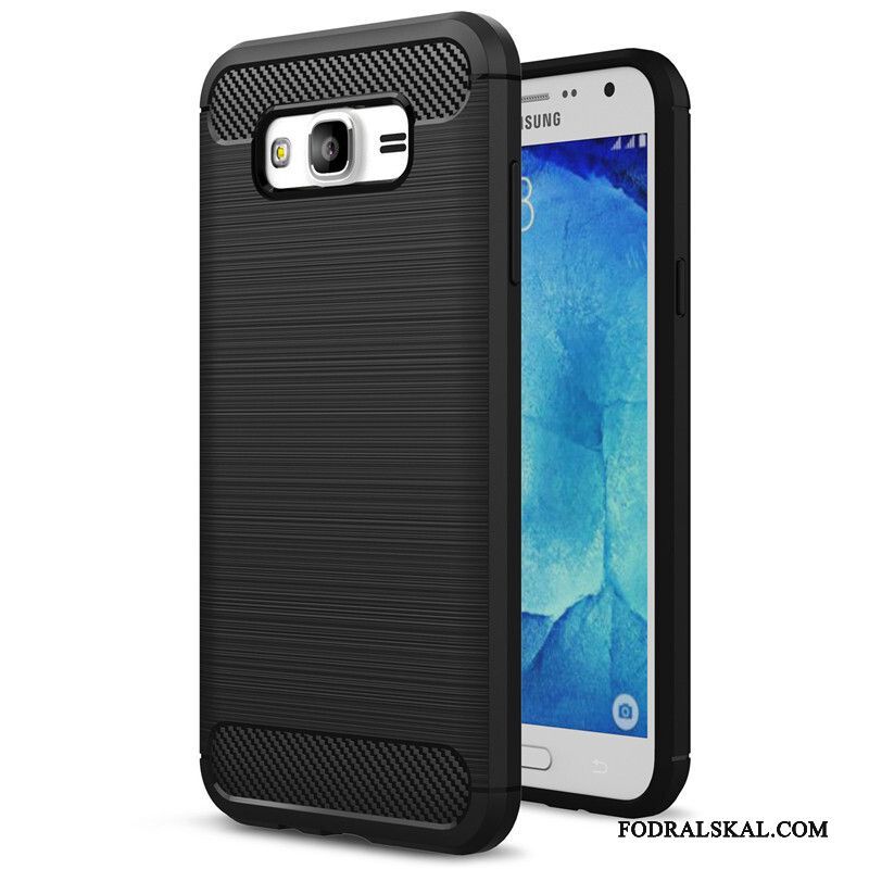 Skal Samsung Galaxy J7 2015 Skydd Nytelefon, Fodral Samsung Galaxy J7 2015 Mjuk Svart Fallskydd