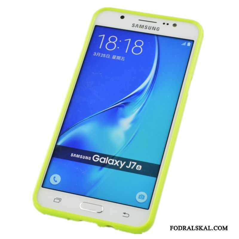 Skal Samsung Galaxy J7 2016 Silikon Fallskydd Grön, Fodral Samsung Galaxy J7 2016 Mjuk Telefon