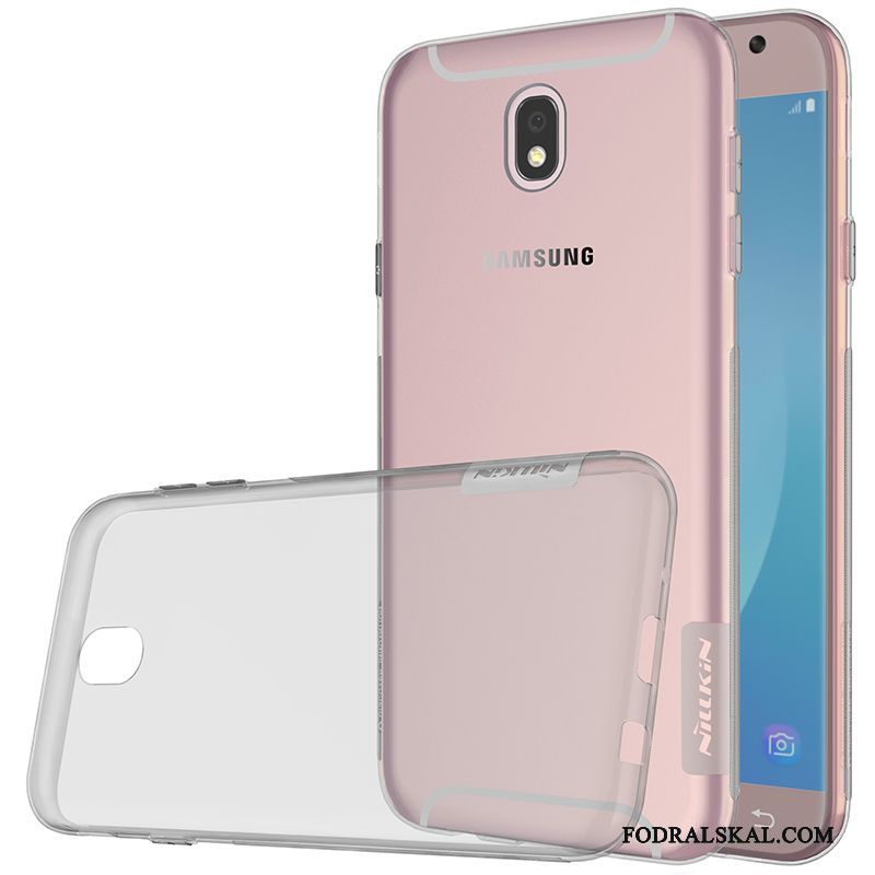 Skal Samsung Galaxy J7 2017 Silikon Grå Glidskydds, Fodral Samsung Galaxy J7 2017 Transparenttelefon