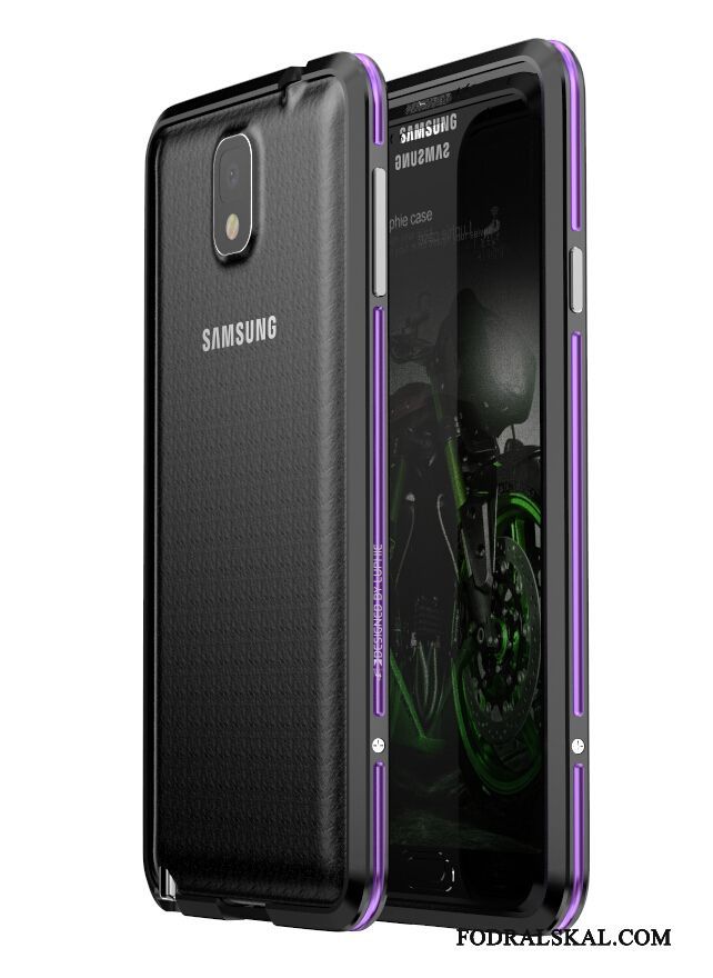 Skal Samsung Galaxy Note 3 Metall Purpurtelefon, Fodral Samsung Galaxy Note 3 Skydd Frame