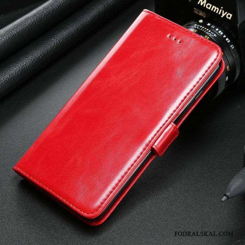 Skal Samsung Galaxy Note 5 Skydd Kort Röd, Fodral Samsung Galaxy Note 5 Läderfodral Fallskydd