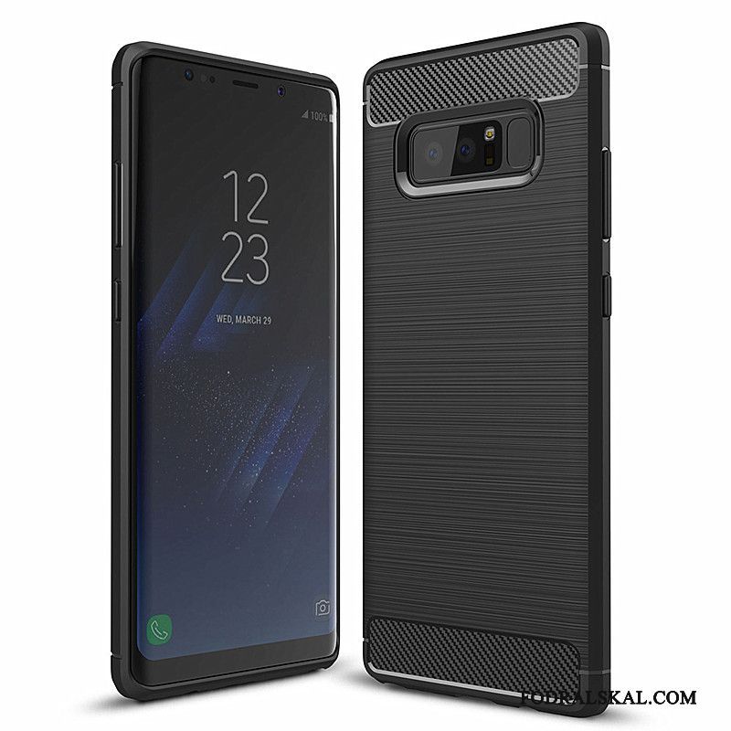 Skal Samsung Galaxy Note 8 Mjuk Telefon Svart, Fodral Samsung Galaxy Note 8 Skydd Kostfiber
