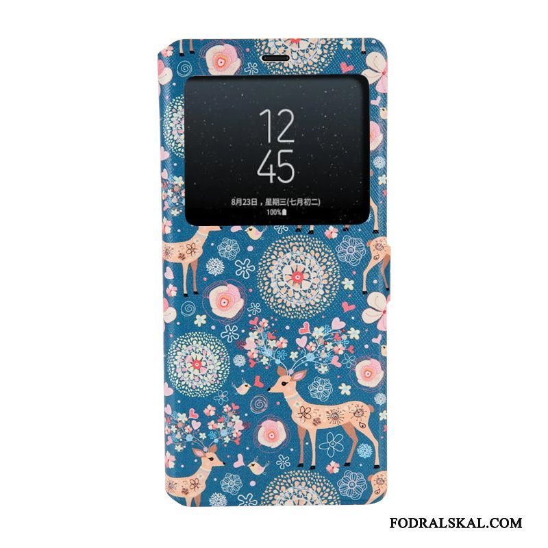Skal Samsung Galaxy Note 8 Målade Trendtelefon, Fodral Samsung Galaxy Note 8 Skydd Blå Öppna Fönstret