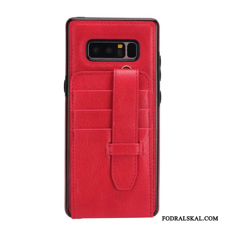 Skal Samsung Galaxy Note 8 Plånbok Röd Hängsmycken, Fodral Samsung Galaxy Note 8 Skydd Fallskydd