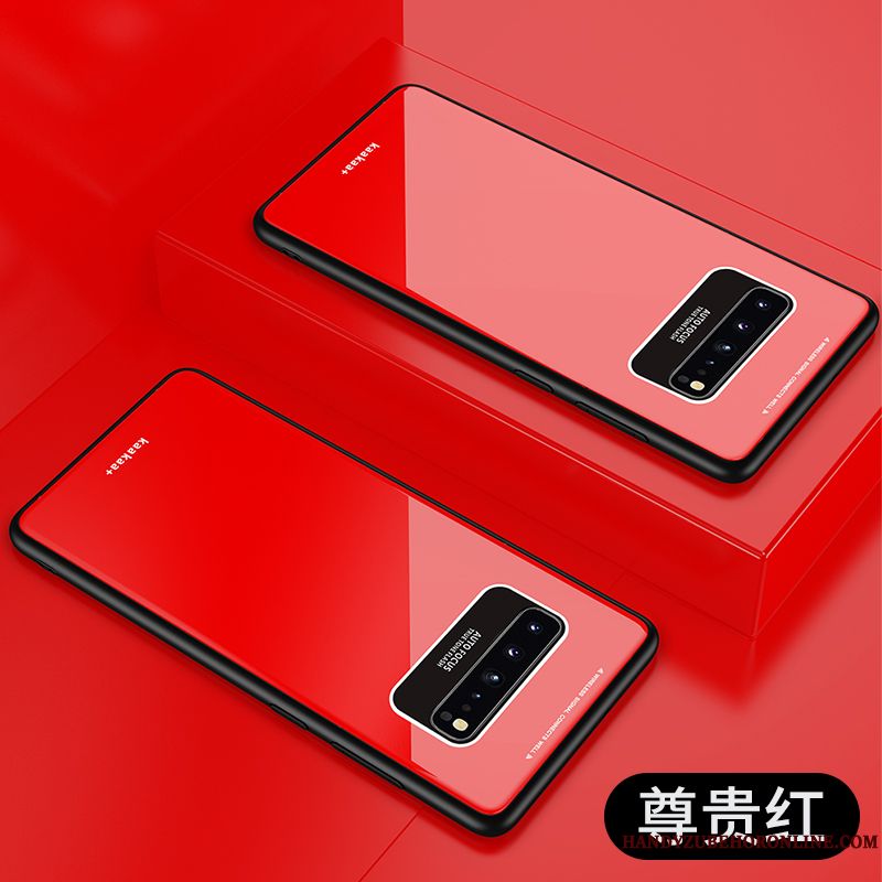 Skal Samsung Galaxy S10 5g Röd Härdning, Fodral Samsung Galaxy S10 5g Fallskydd Net Red