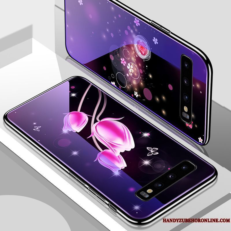 Skal Samsung Galaxy S10 Kreativa Trend Purpur, Fodral Samsung Galaxy S10 Glas Blå