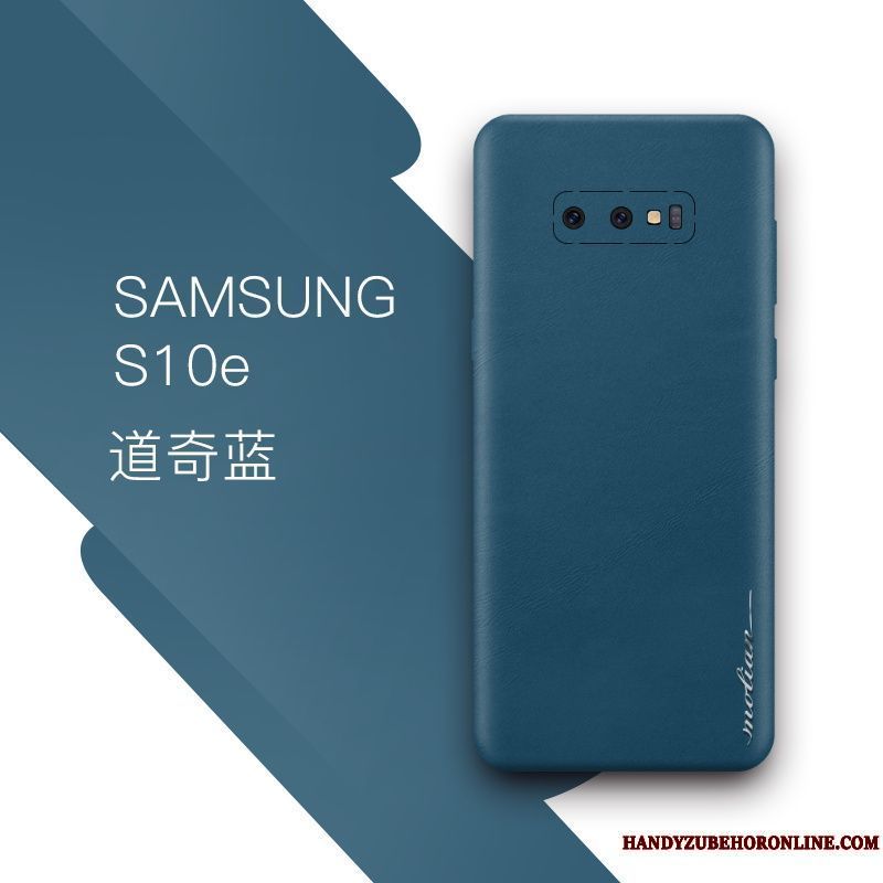 Skal Samsung Galaxy S10e Kreativa Slim Blå, Fodral Samsung Galaxy S10e Läder Telefon
