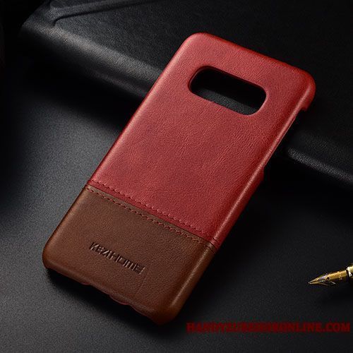 Skal Samsung Galaxy S10e Läder Slim Röd, Fodral Samsung Galaxy S10e Telefon