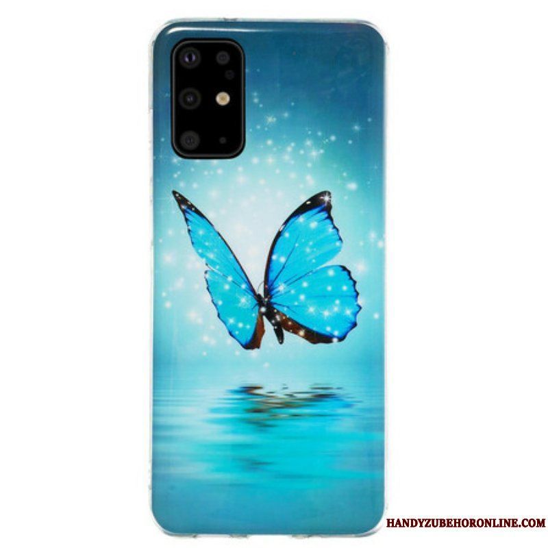 Skal Samsung Galaxy S20 Plus / S20 Plus 5G Fluorescerande Blå Fjäril