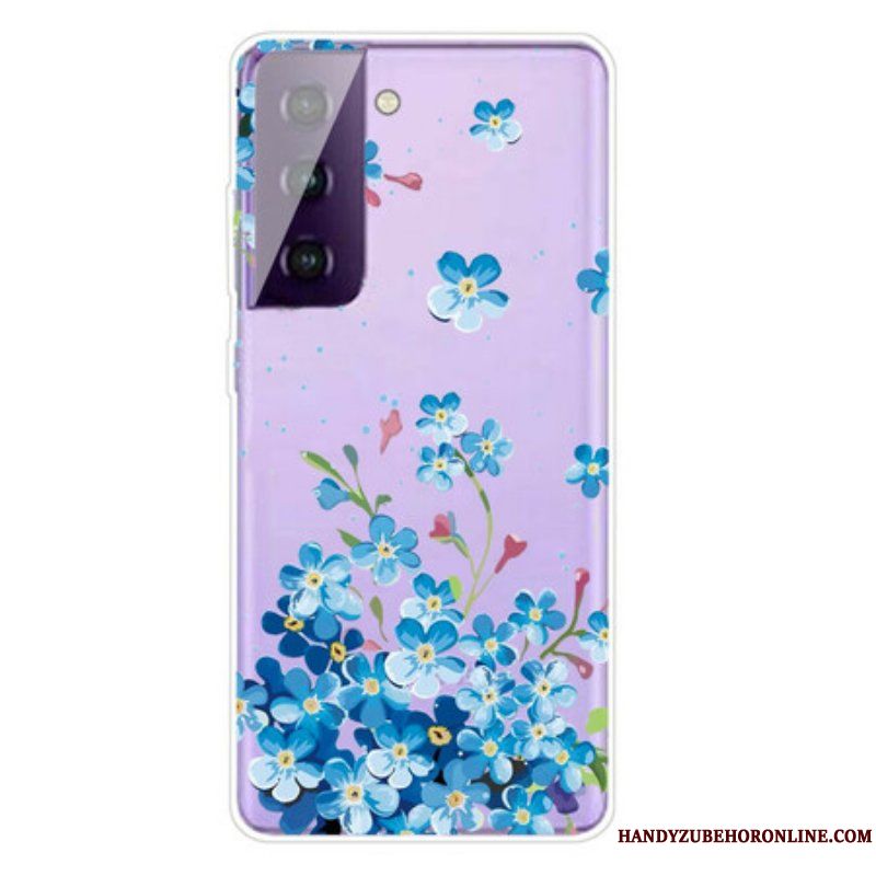 Skal Samsung Galaxy S21 5G Blå Blommor