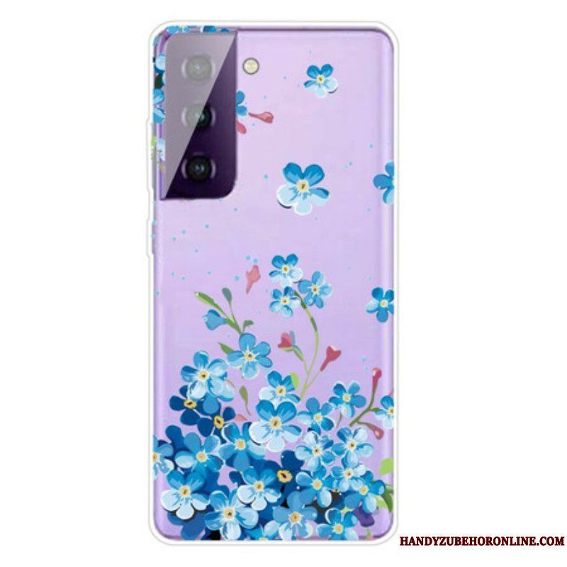Skal Samsung Galaxy S21 FE Blå Blommor
