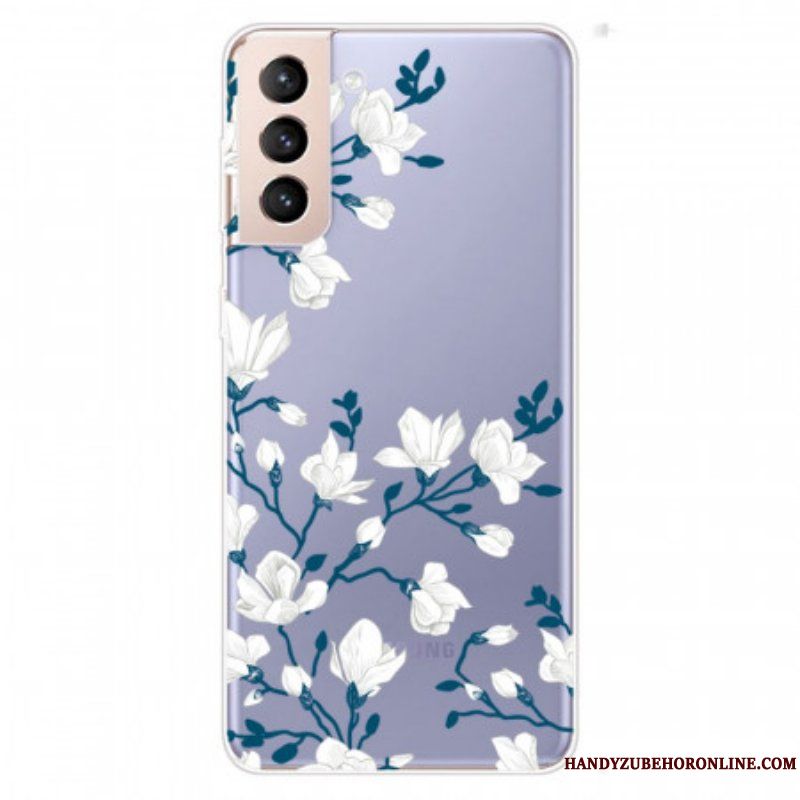 Skal Samsung Galaxy S22 5G Sömlösa Vita Blommor