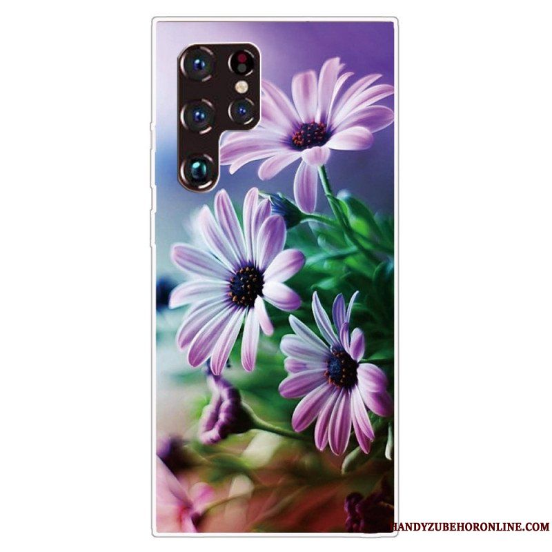 Skal Samsung Galaxy S22 Ultra 5G Realistiska Blommor