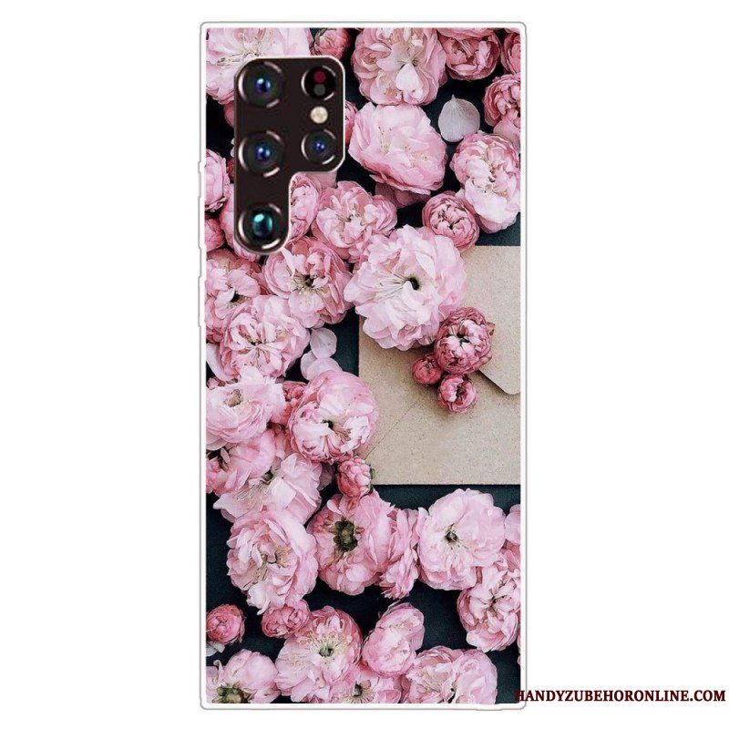 Skal Samsung Galaxy S22 Ultra 5G Rosa Blommor