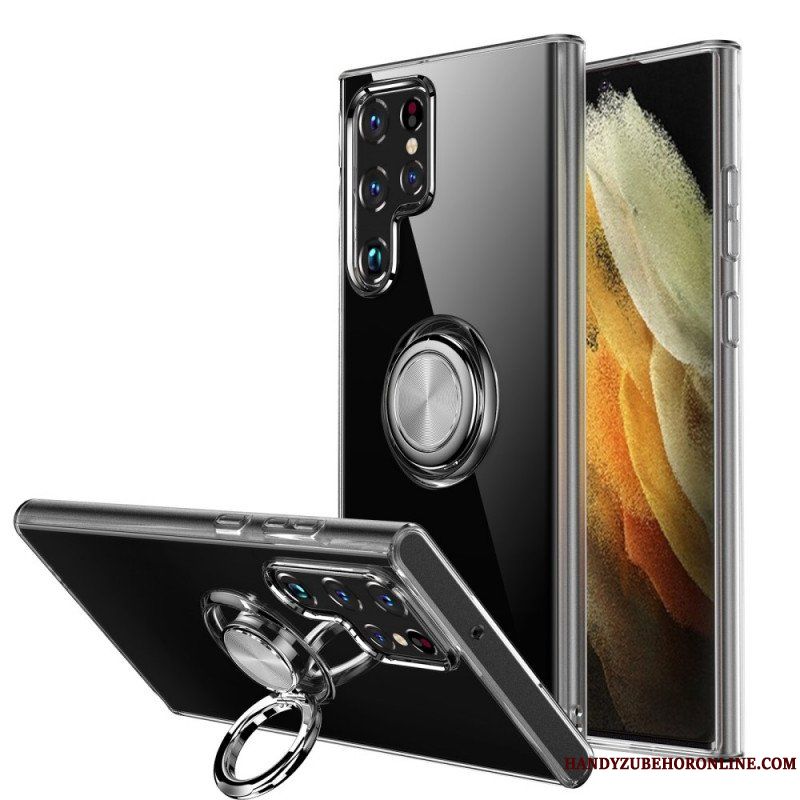 Skal Samsung Galaxy S22 Ultra 5G Transparent Med Ring-support