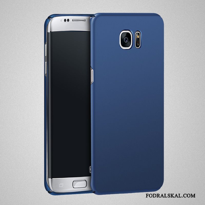 Skal Samsung Galaxy S6 Edge + Påsar Telefon Hård, Fodral Samsung Galaxy S6 Edge + Skydd Nubuck Mörkblå