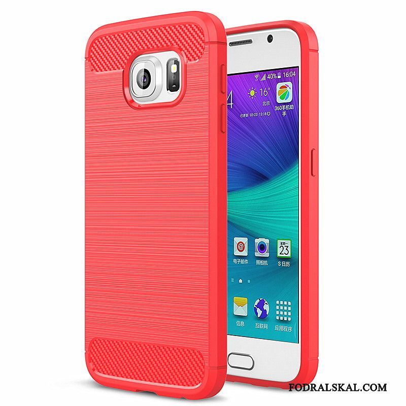 Skal Samsung Galaxy S6 Silikon Röd, Fodral Samsung Galaxy S6 Mjuk