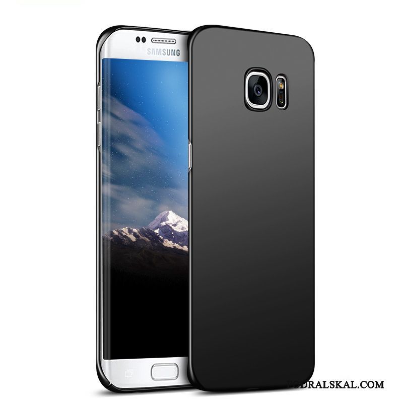 Skal Samsung Galaxy S7 Edge Skydd Svart Nubuck, Fodral Samsung Galaxy S7 Edge Telefon Fallskydd