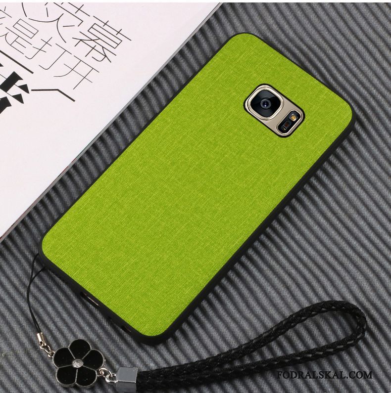 Skal Samsung Galaxy S7 Läder Telefon Grön, Fodral Samsung Galaxy S7 Mjuk