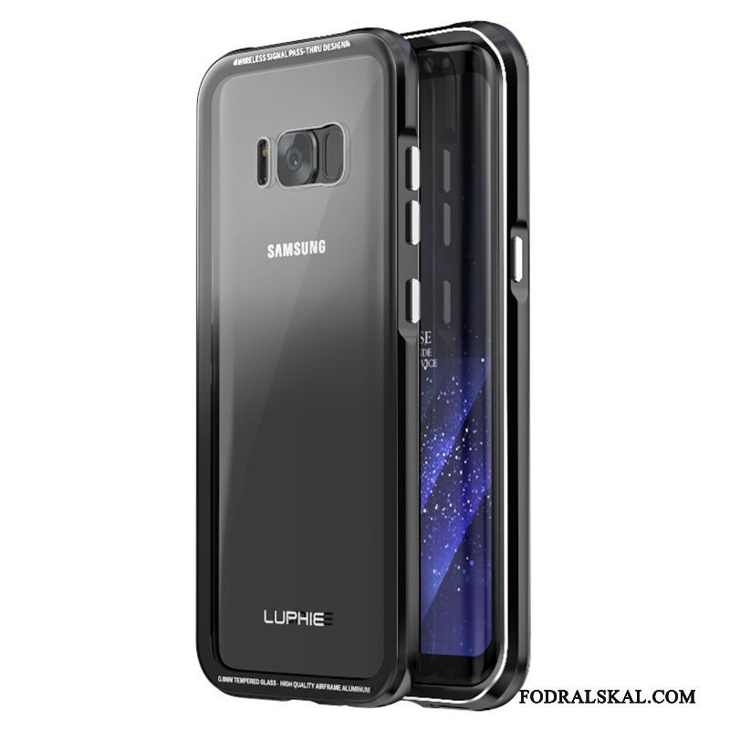 Skal Samsung Galaxy S8 Skydd Svart Härdat Glas, Fodral Samsung Galaxy S8 Kreativa Telefon Frame