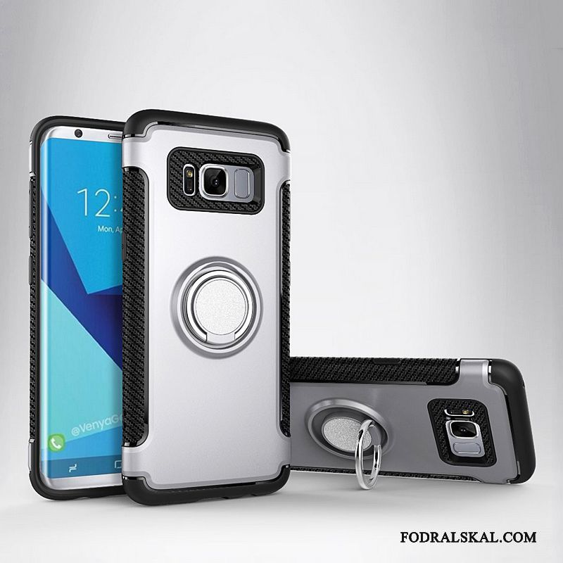 Skal Samsung Galaxy S8+ Skydd Telefon Fallskydd, Fodral Samsung Galaxy S8+ Support Silver Ring