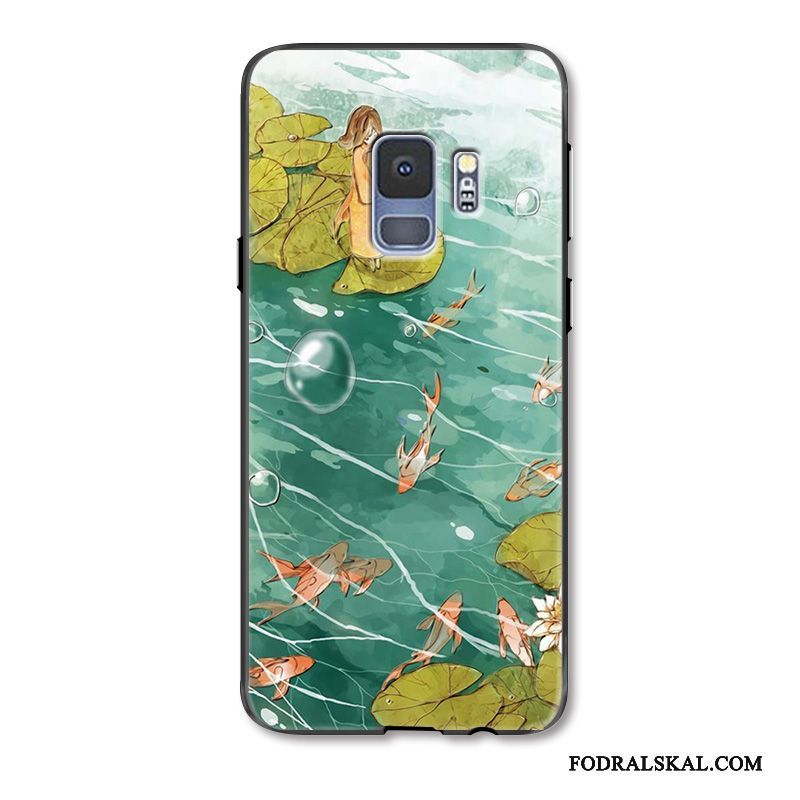 Skal Samsung Galaxy S9+ Kreativa Fallskydd Carp, Fodral Samsung Galaxy S9+ Påsar Personlighet Grön