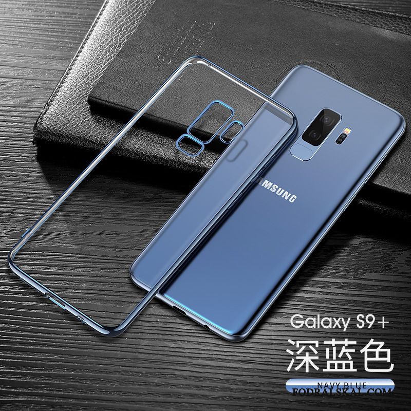 Skal Samsung Galaxy S9+ Mjuk Transparent Slim, Fodral Samsung Galaxy S9+ Påsar Fallskydd Mörkblå