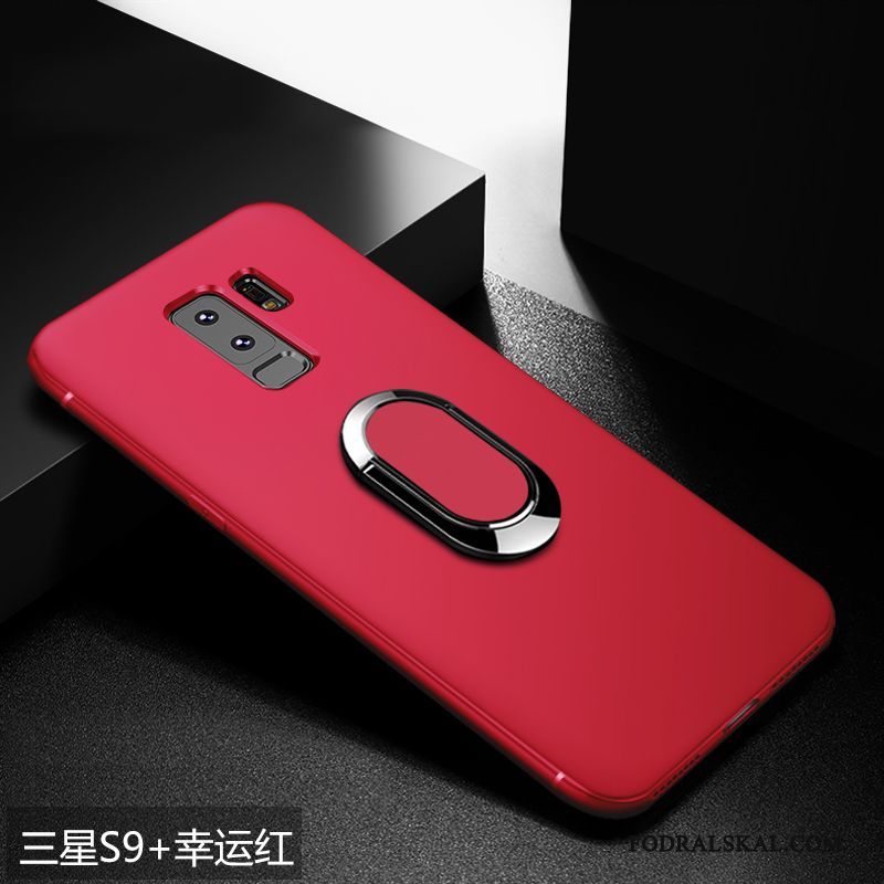 Skal Samsung Galaxy S9+ Silikon Fallskydd Röd, Fodral Samsung Galaxy S9+ Mjuk Nubucktelefon
