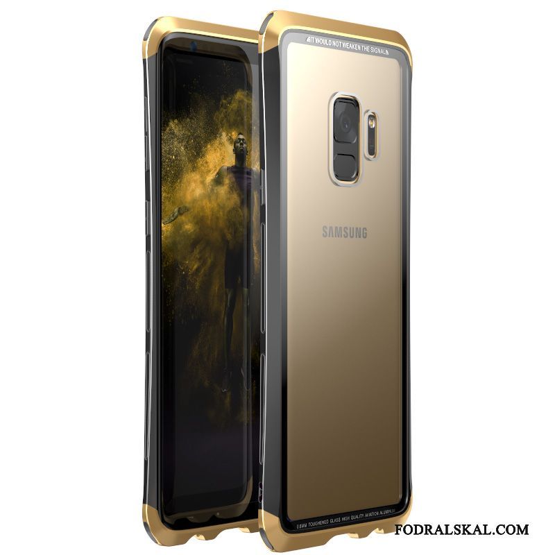 Skal Samsung Galaxy S9 Skydd Fallskydd Frame, Fodral Samsung Galaxy S9 Påsar Glas Guld