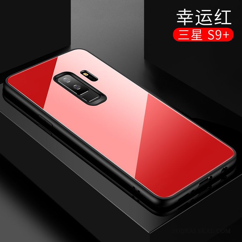 Skal Samsung Galaxy S9+ Skydd Glas Tunn, Fodral Samsung Galaxy S9+ Kreativa Telefon Röd