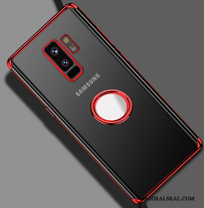 Skal Samsung Galaxy S9+ Support Transparent Ring, Fodral Samsung Galaxy S9+ Skydd Ljust Röd