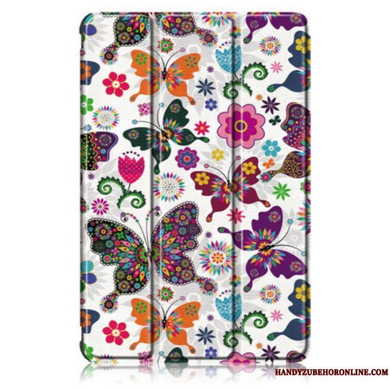 Skal Samsung Galaxy Tab S7 FE Förbättrade Fjärilar Och Blommor